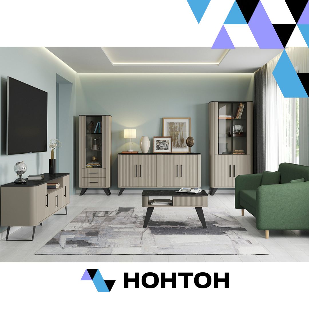 Гостиная Фиделия серый камень / мрамор черный