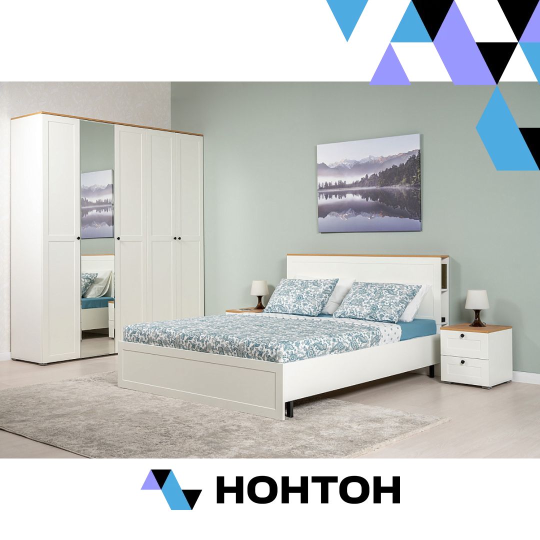 Спальня Остин 1 белый шагрень