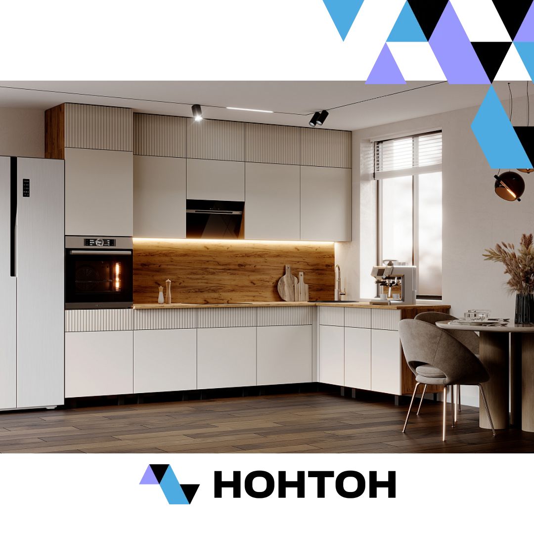 Кухня угловая Оливия New 3.0х1.8 м Компоновка №2 кашемир / дуб крафт