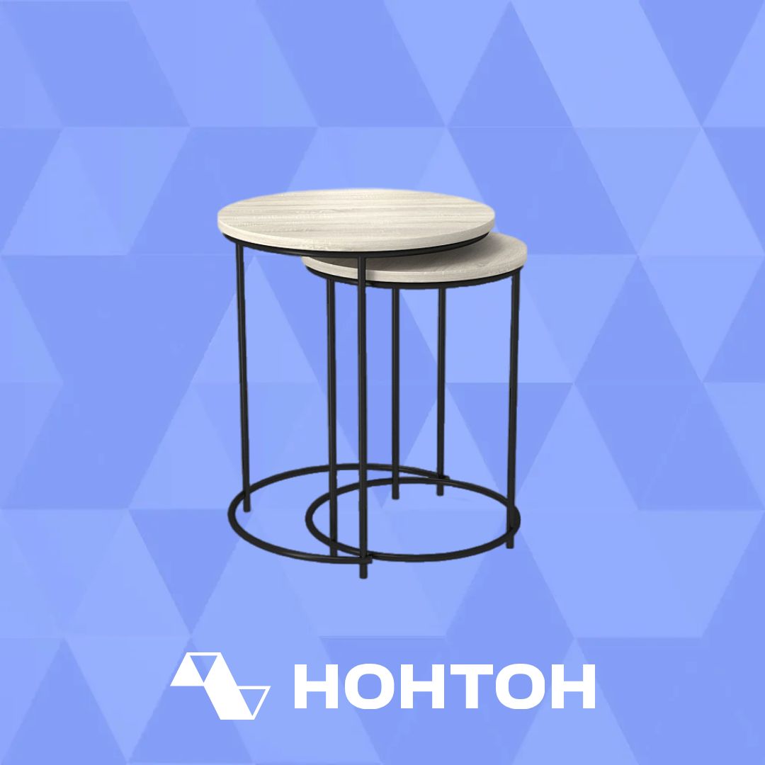 Стол журнальный SHT-CT7 дуб беленый / черный муар