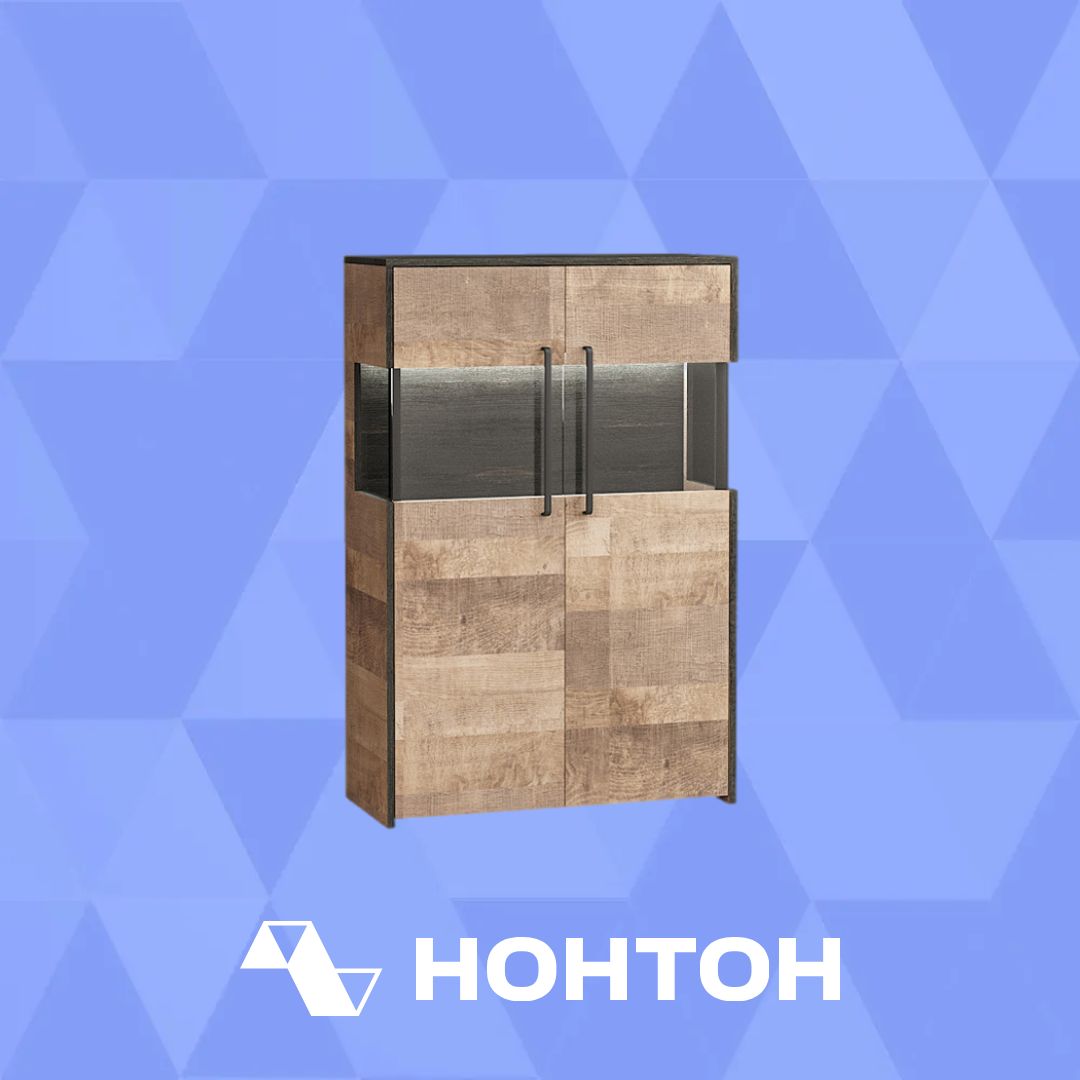 Комод с витриной Трувор 13.306 дуб гранж песочный / интра