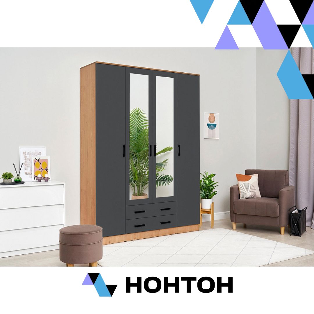 Шкаф Квадро дуб вотан / графит