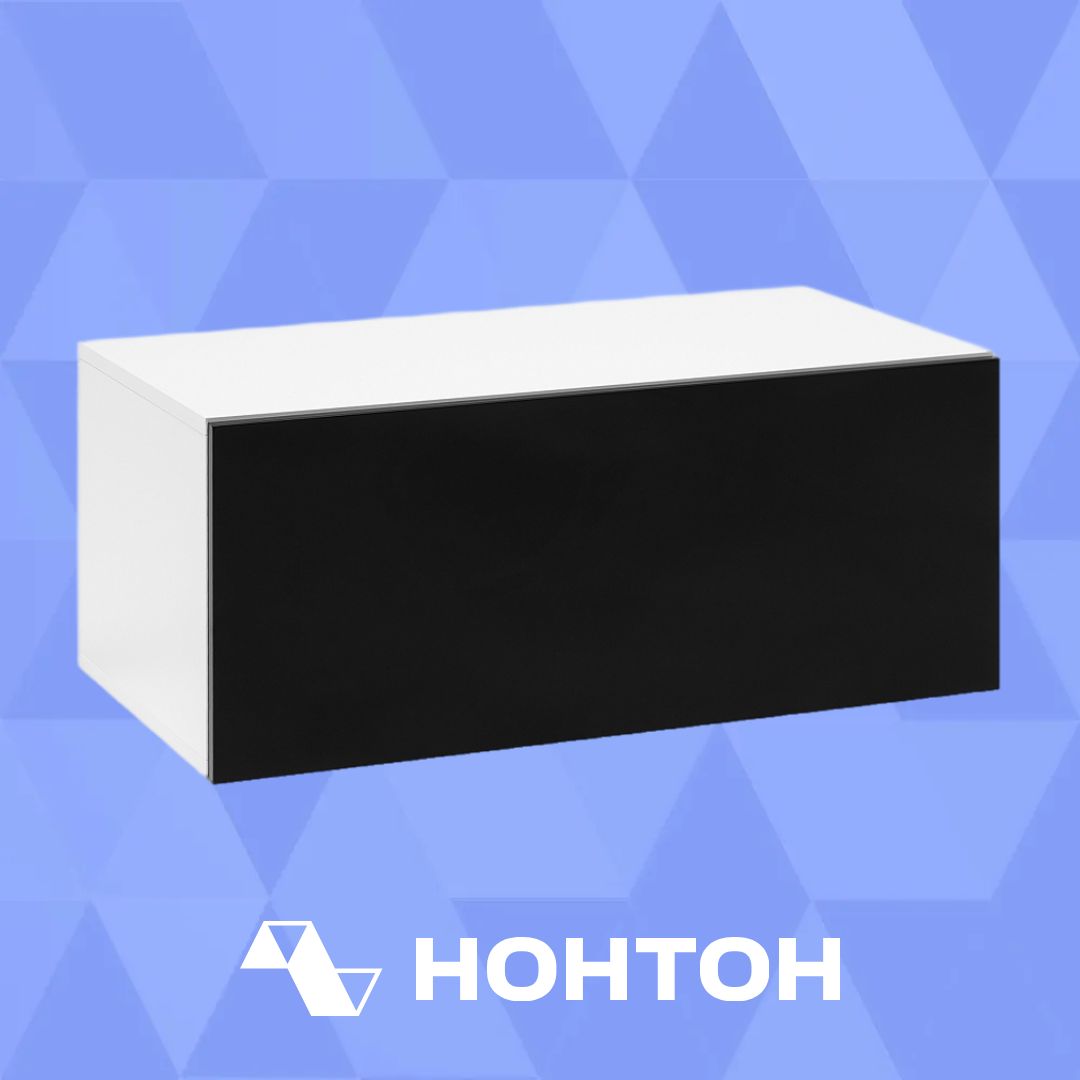 Полка Флорис черный глянец / белый