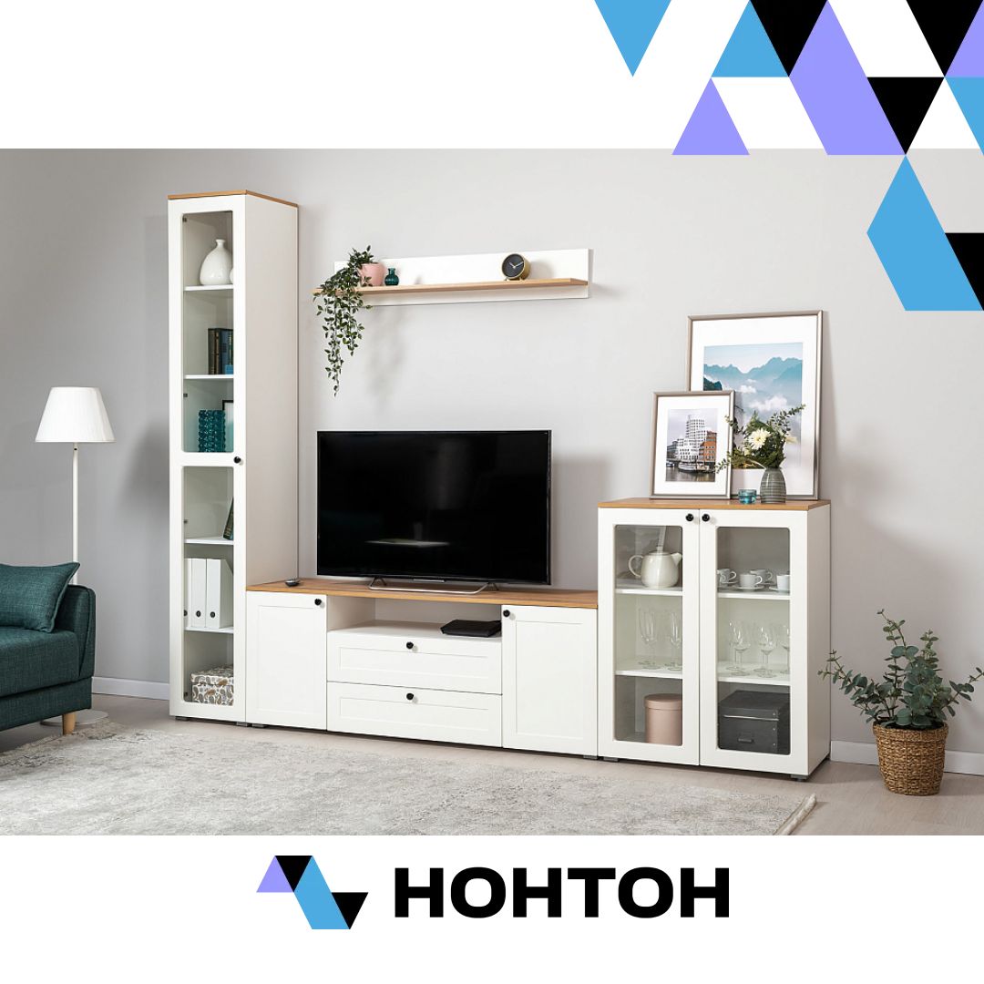 Гостиная Остин 1 белый шагрень