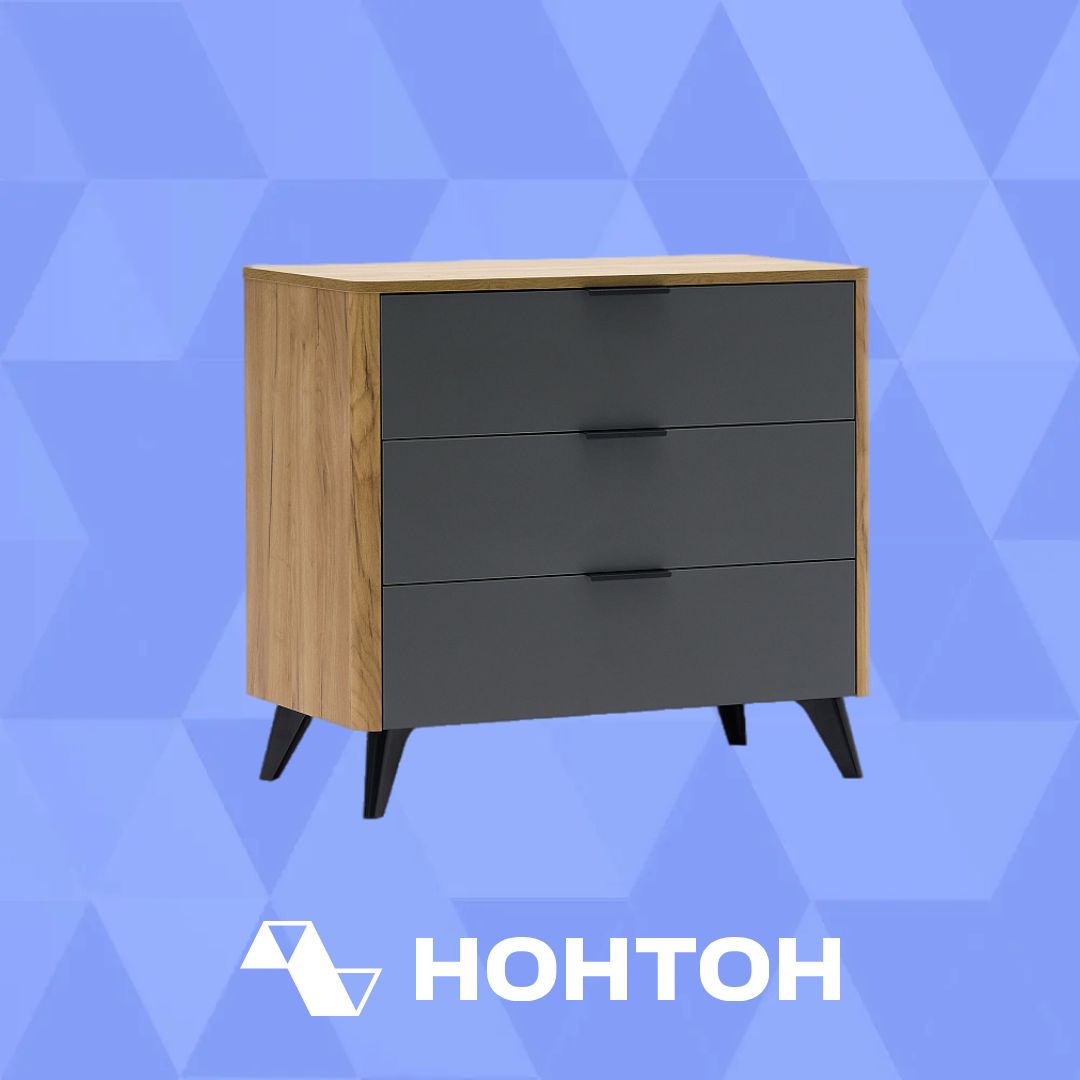 Комод Адам дуб крафт золотой / графит
