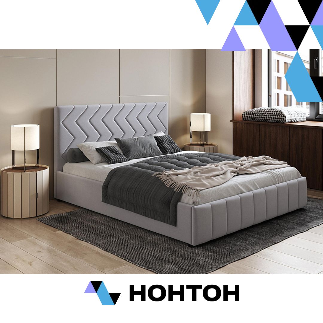 Кровать Милана велюр светло-серый