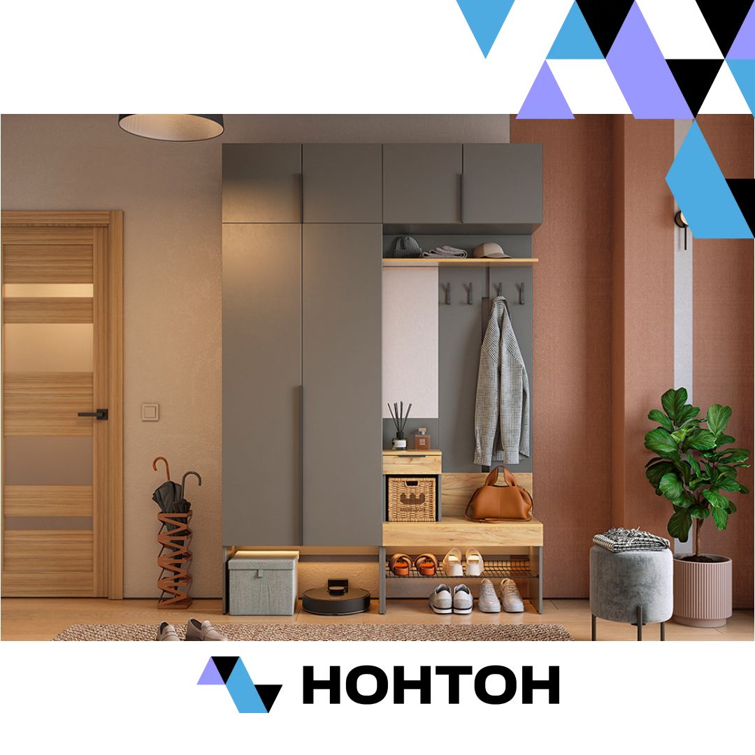 Прихожая Баско К5 графит / дуб крафт золотой