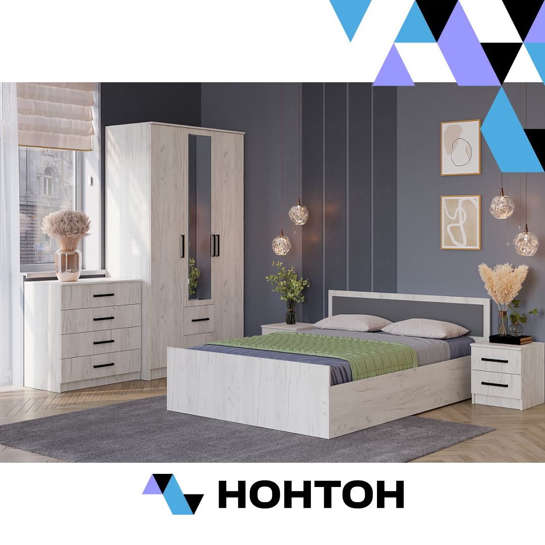 Спальня Фиеста №2 дуб крафт белый