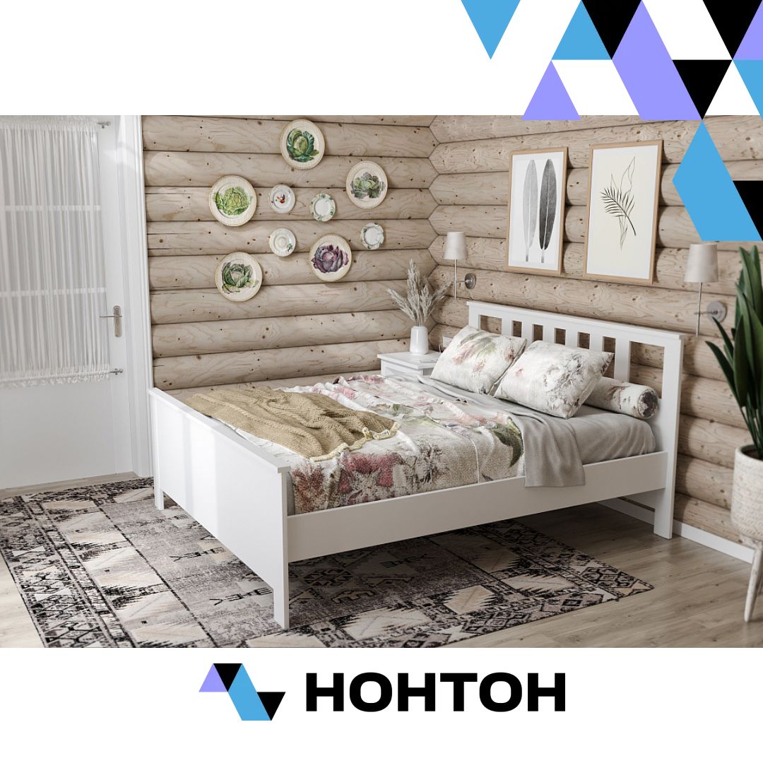 Кровать двухспальная Сага белая