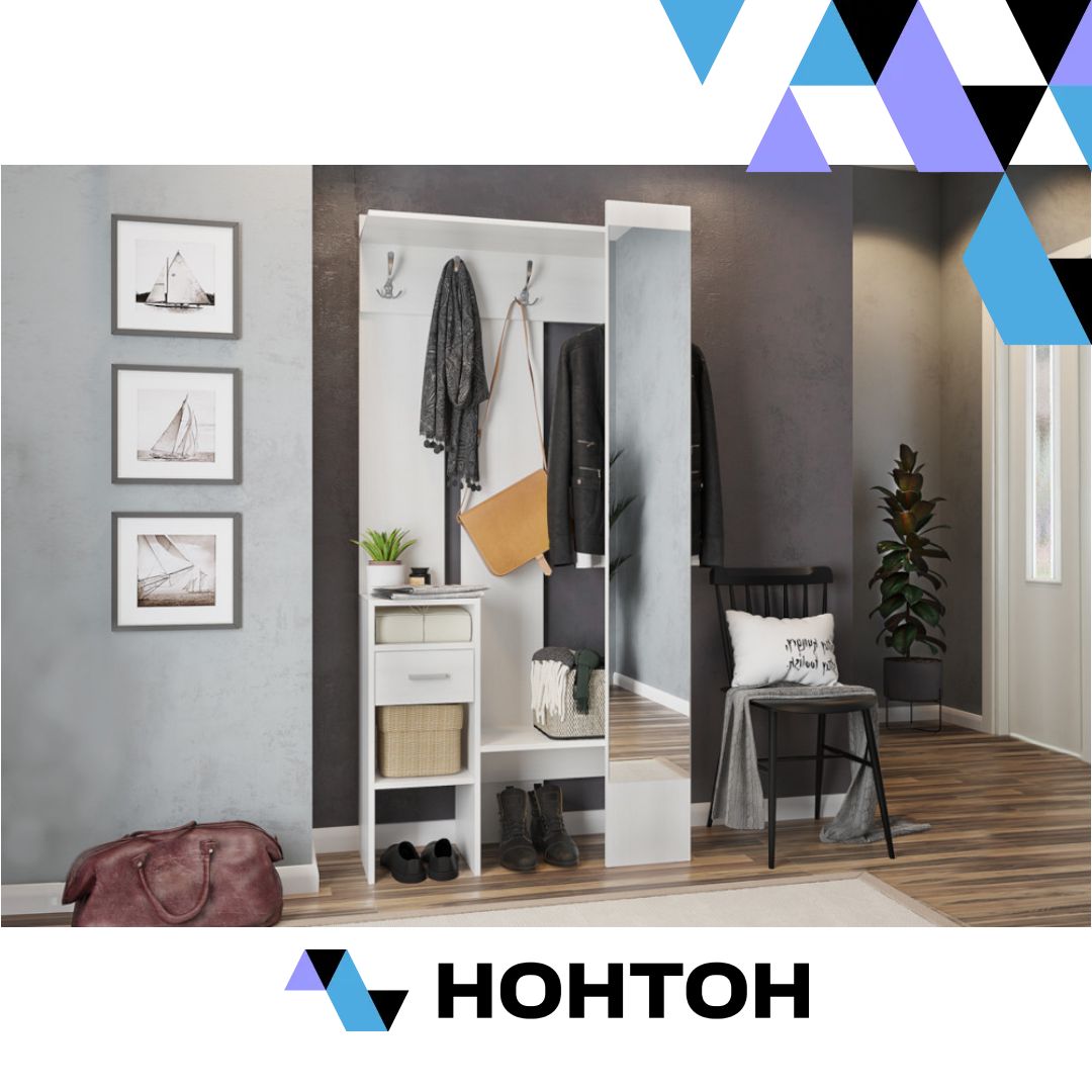 Прихожая Агата белый рамух