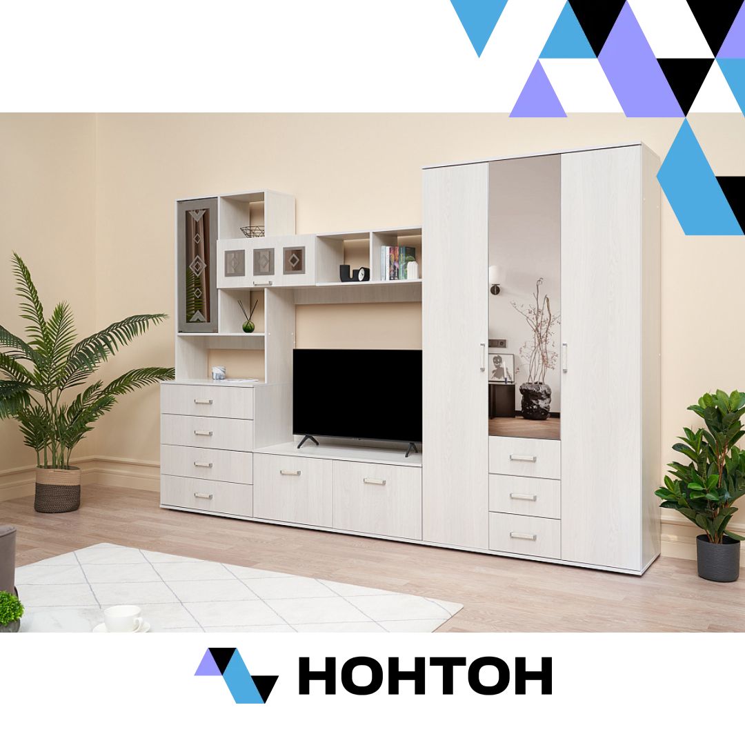 Гостиная Белла №4 ясень белый