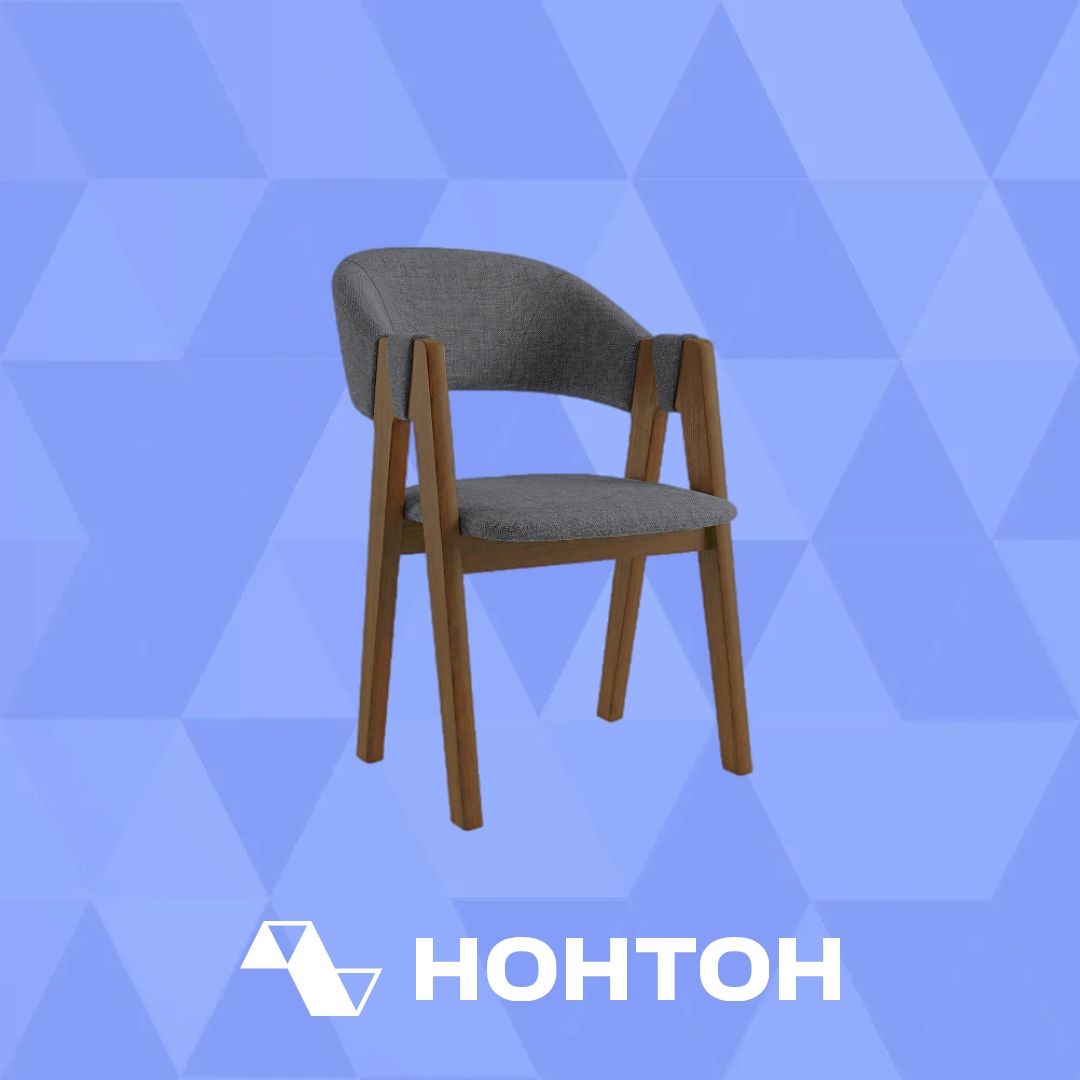 Стул обеденный Дольче с гнутой спинкой серый / орех