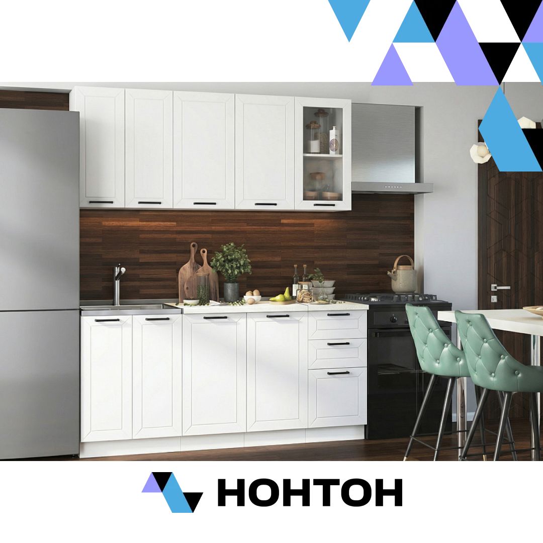 Кухня Виола Нео Классика 1.8 м матовый белый софт фрезеровка вегас