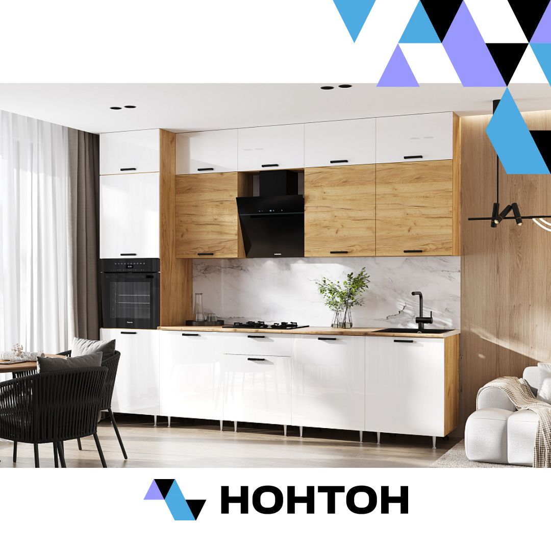 Кухня Рио New №3/1 3.0 м дуб крафт / белый глянец