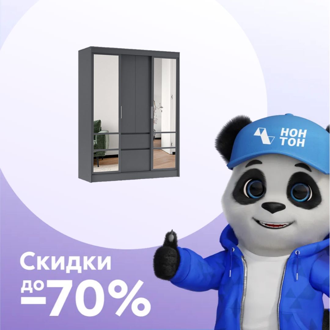 Шкаф-купе Симпл ШКК-06 графит