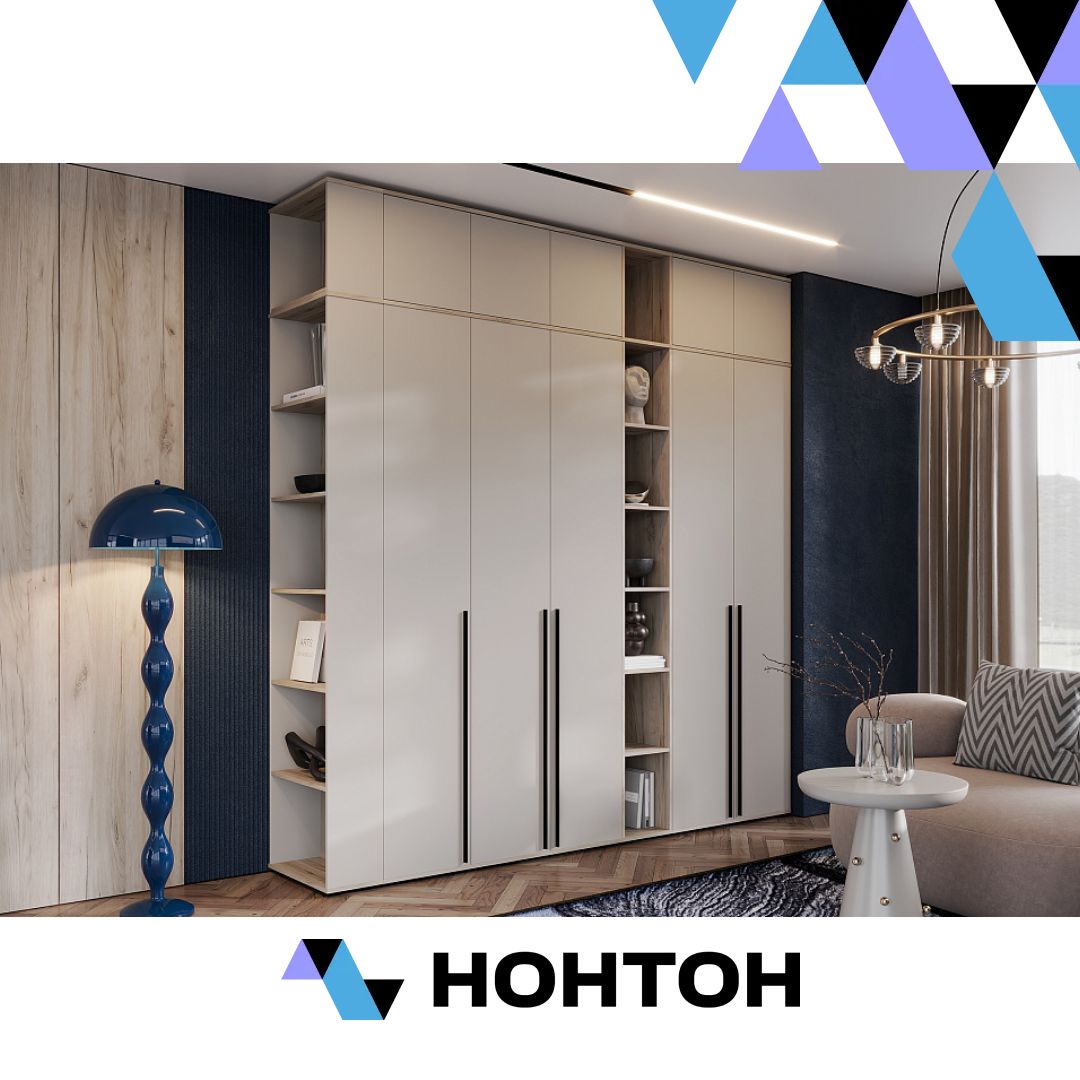 Комплект шкафов с антресолью Норд №6 дуб крафт серый / кашемир