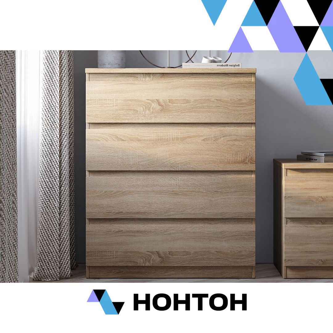 Комод высокий Мальта 4 ящика сонома