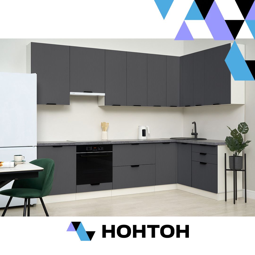 Кухня угловая Норд Line №1 3.0 х 1.6 м софт маренго