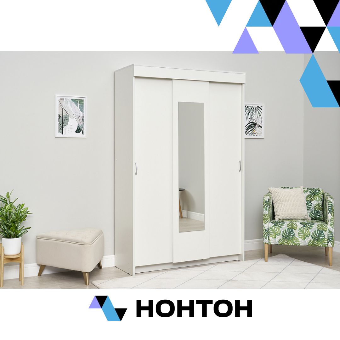 Шкаф-купе Бассо белое дерево