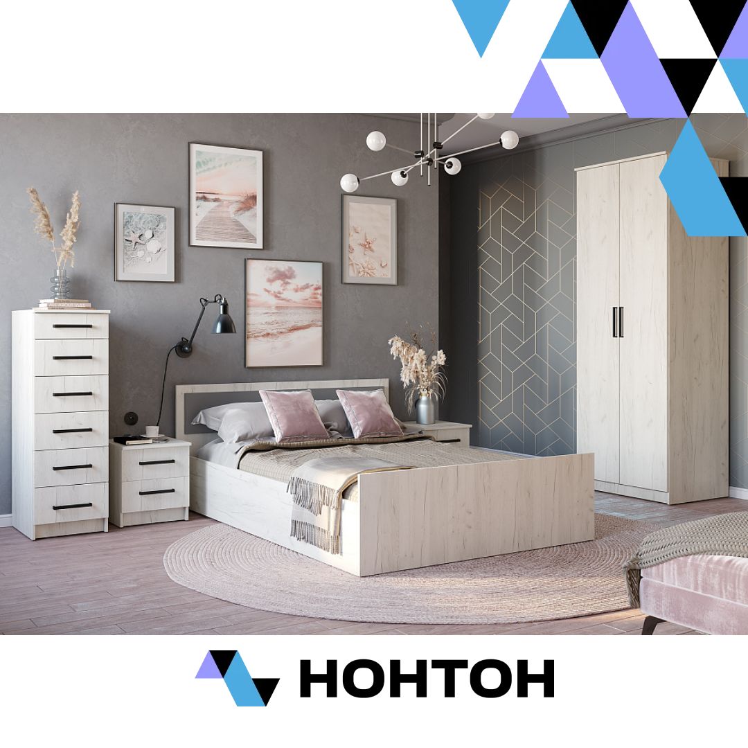 Спальня Фиеста №3 дуб крафт белый