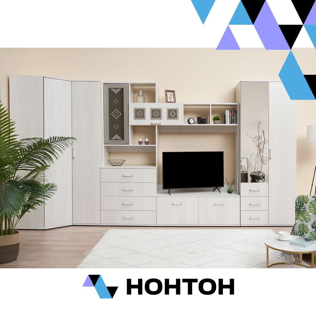 Гостиная Белла №3 ясень белый