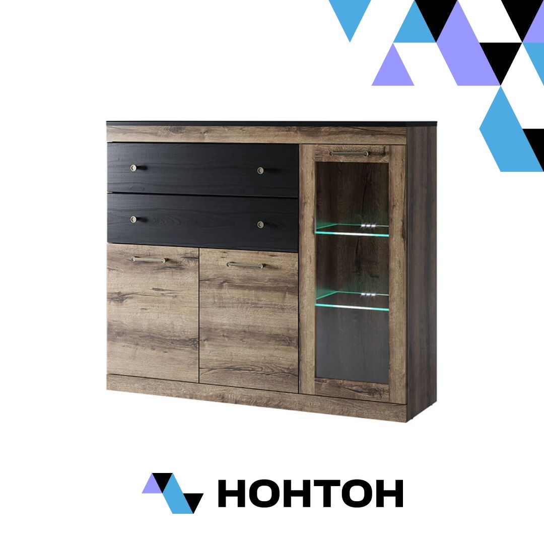 Комод комбинированный Jagger дуб монастырский / черный