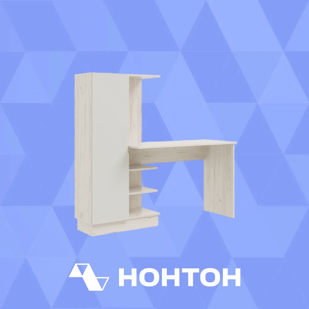 Компьютерный стол Юниор-4 дуб крафт белый / шарли белый