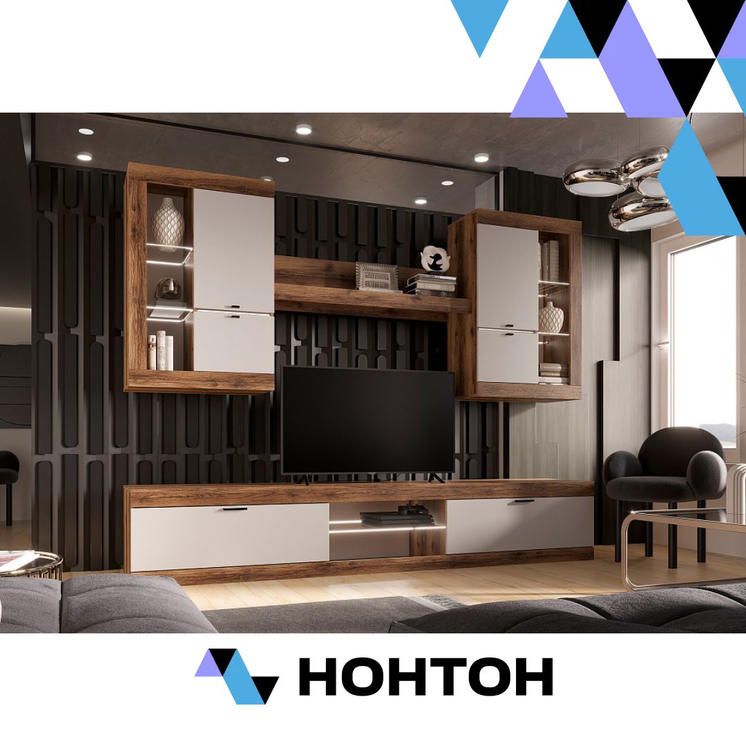 Гостиная Прага №3 дуб делано / белый гладкий