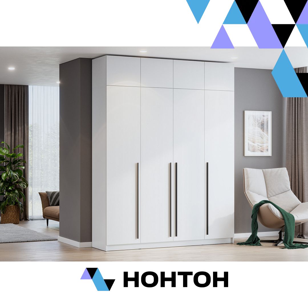 Шкаф Берген с антресолью белое дерево