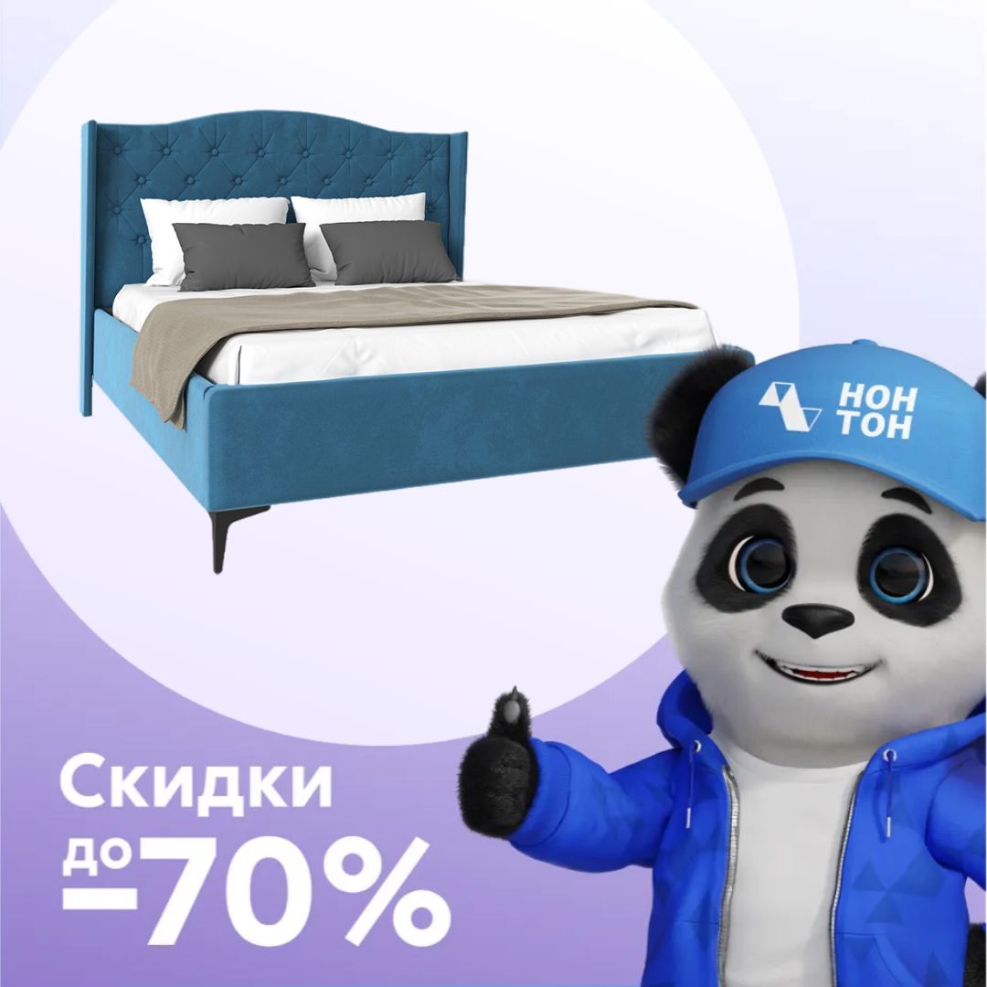 Кровать Флоренция велюр синий