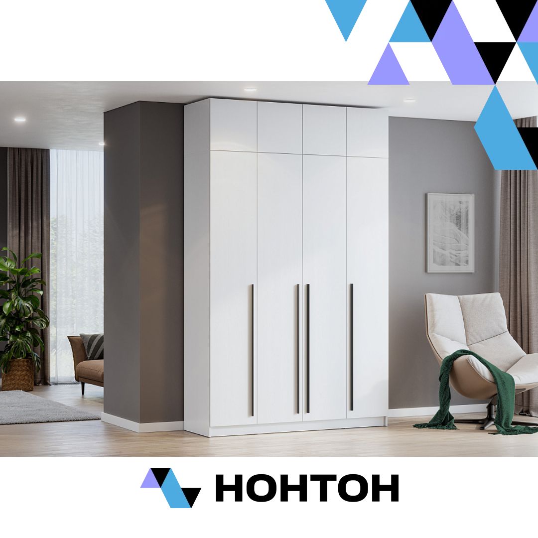 Шкаф Берген с антресолью белое дерево