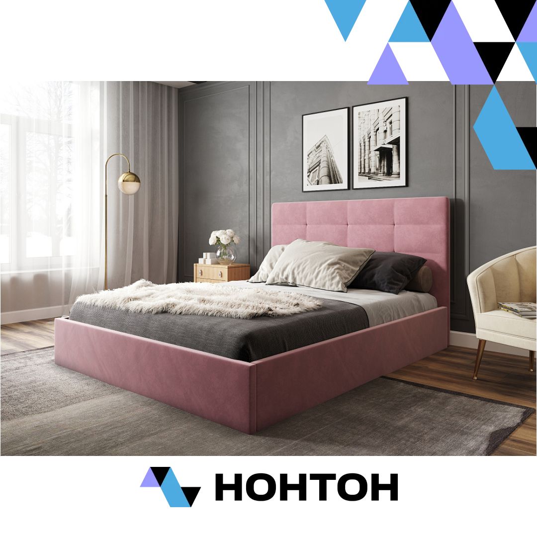 Кровать Диана велюр розовый