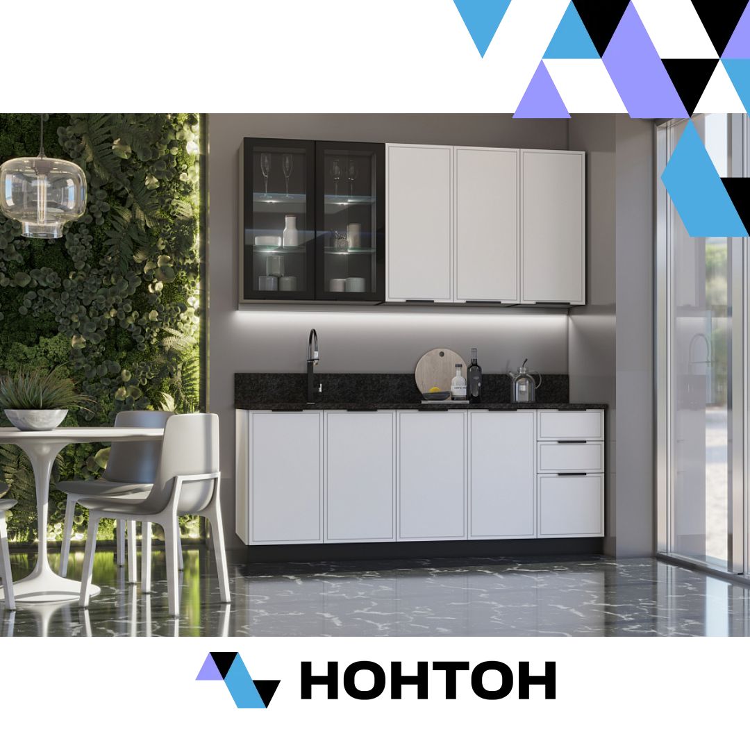 Кухня Николь 2.0/900 м холст белый