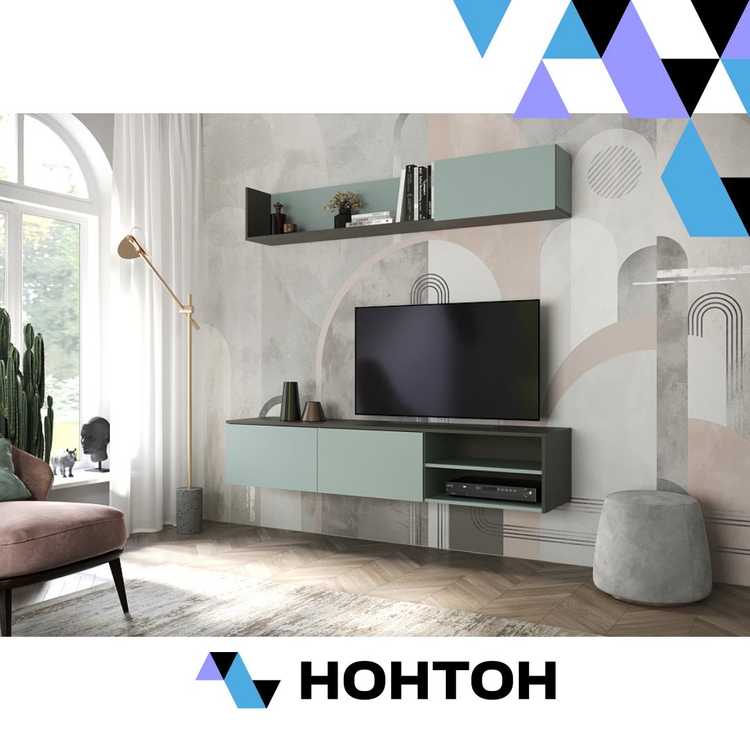 Гостиная Vicco серый графит / сумеречный голубой