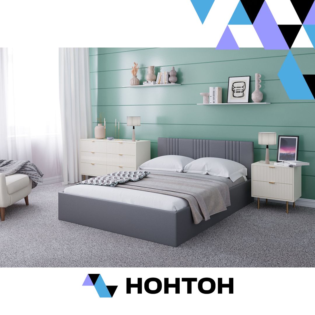 Кровать Амелия серая