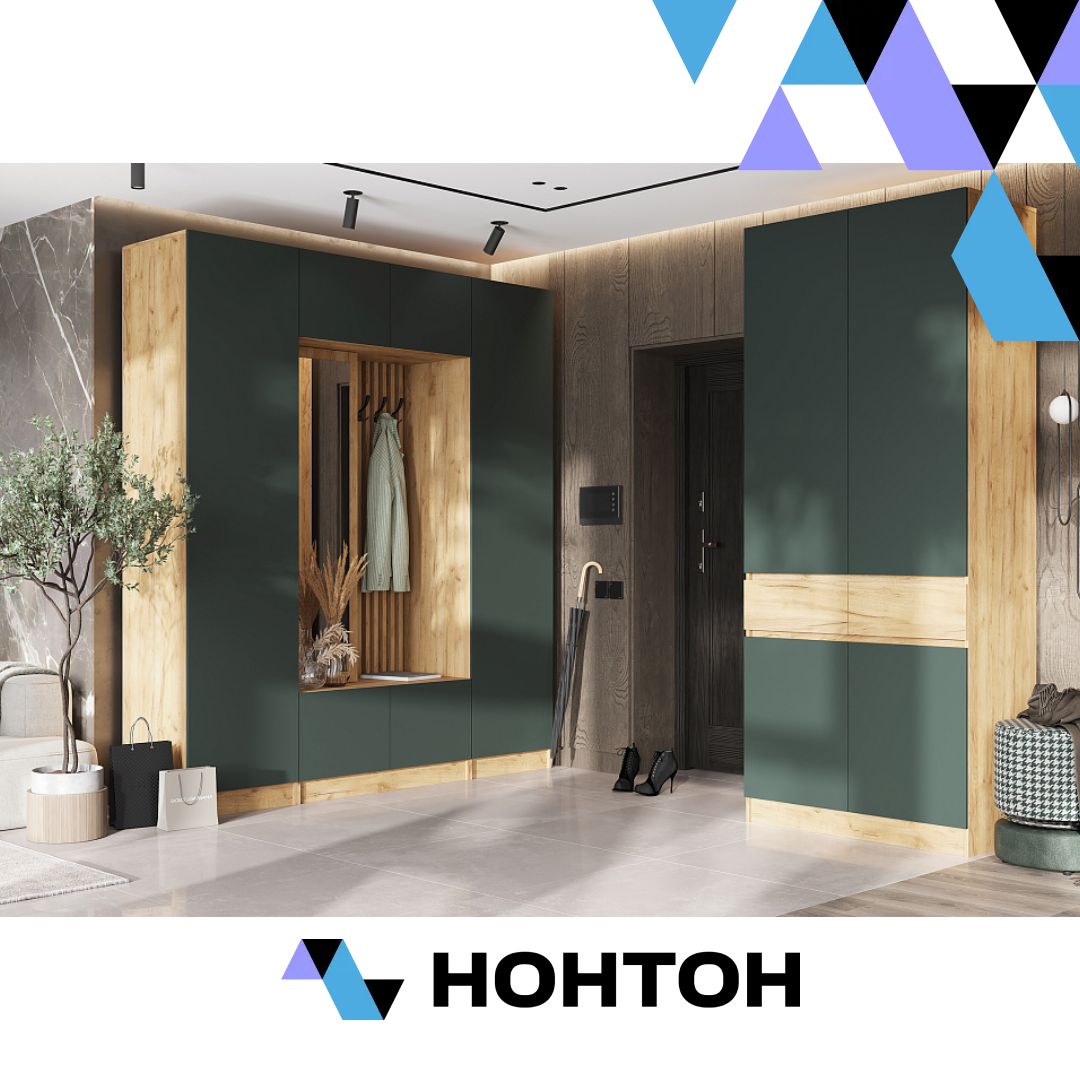 Прихожая Теллин 1 дуб крафт / изумрудный