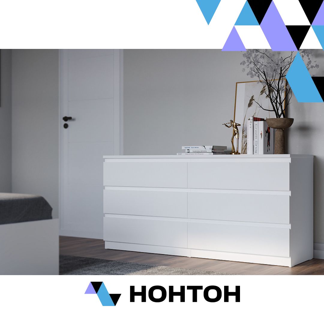 Комод Мальта 6 ящиков белый