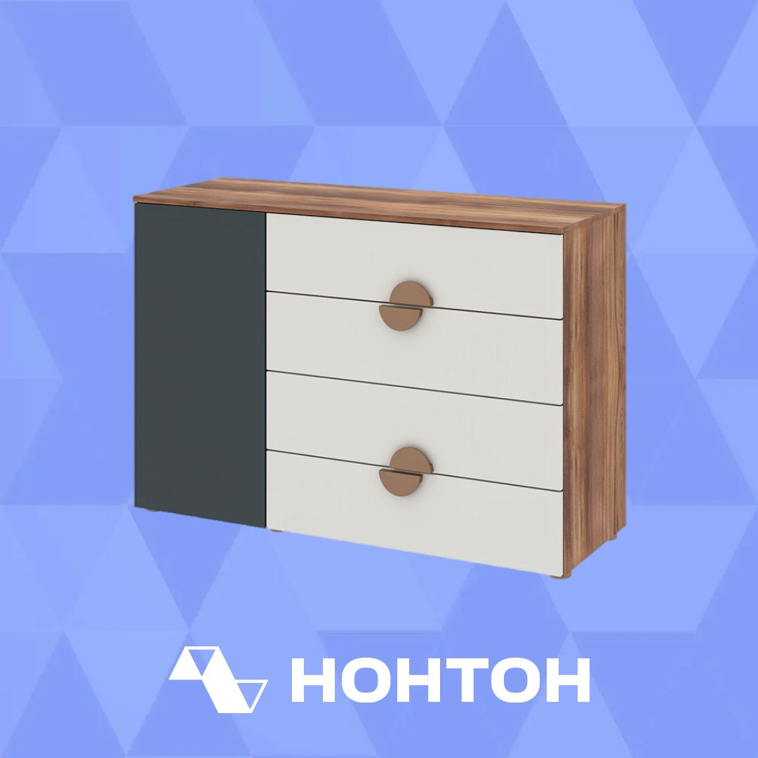 Комод Тризиль дуб барокко / зеленый камень / белый