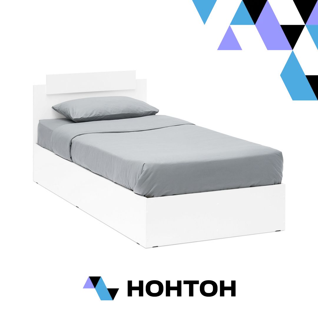 Кровать односпальная Эко белый гладкий