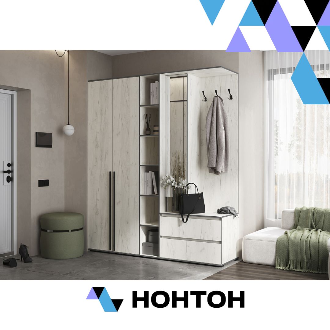 Прихожая Норд №3 дуб крафт белый