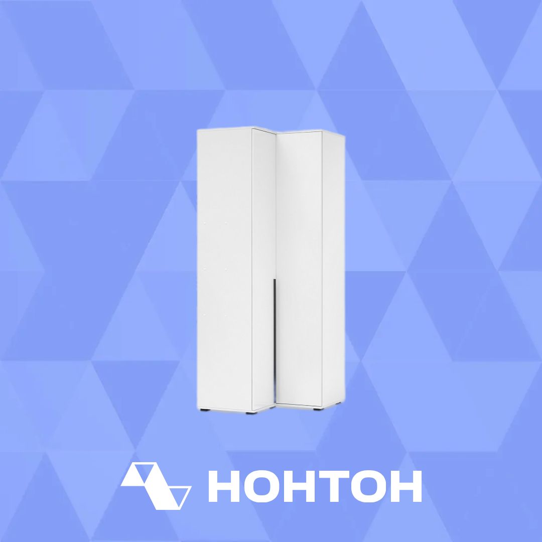Шкаф угловой Норд белый / белый глянец холодный