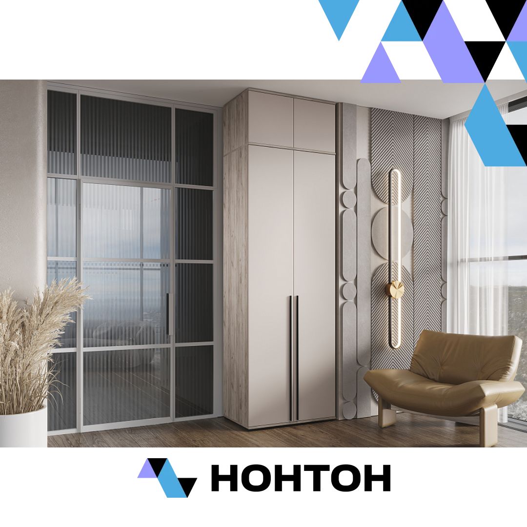 Шкаф 2-х створчатый с антресолью Норд дуб крафт серый / кашемир