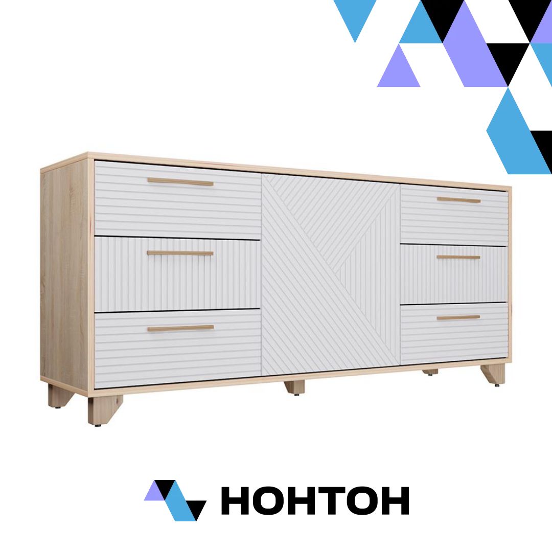 Комод Копенгаген дуб сонома / белый матовый