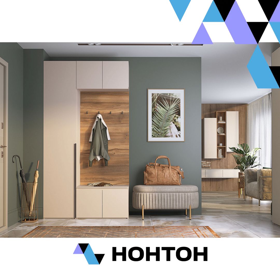 Прихожая Лаура №2 кашемир серый / дуб барокко