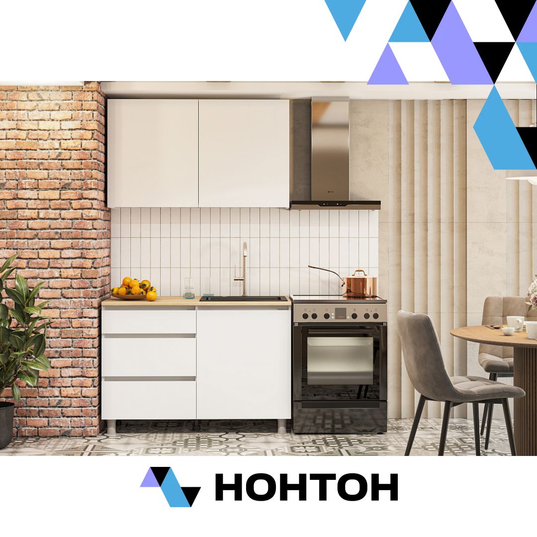 Кухня Эккервуд 1.2 м белый текстурный