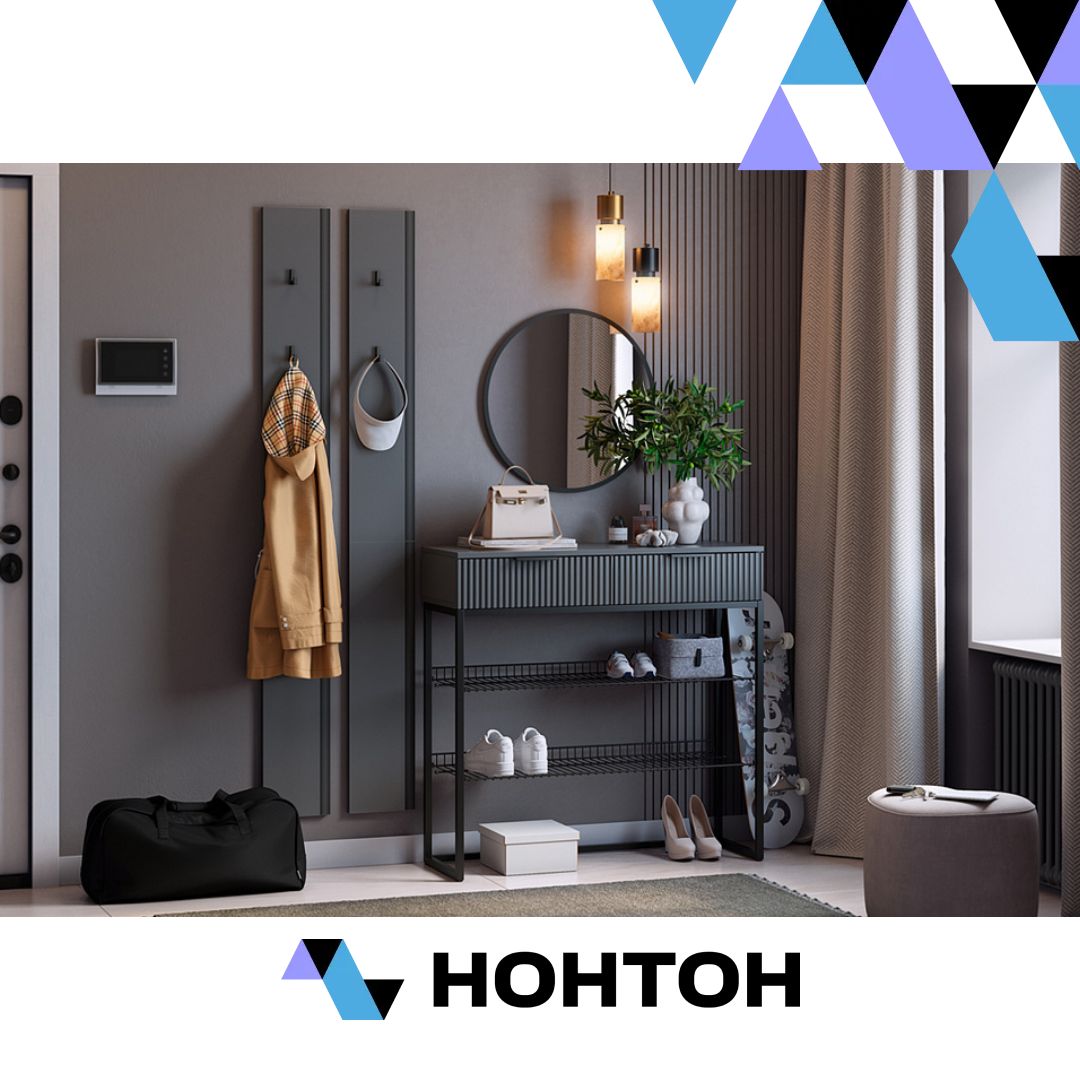 Прихожая Мебельсон К20 графит / черный муар