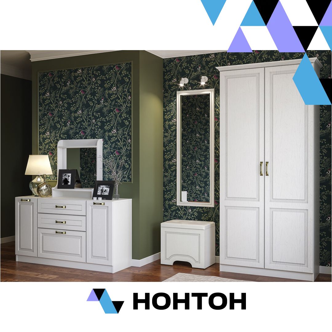 Прихожая Ливерпуль 1 белая / ясень ваниль