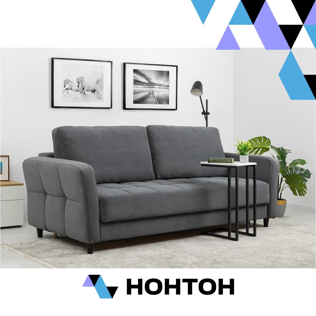 Диван тик-так Невада графитовый серый