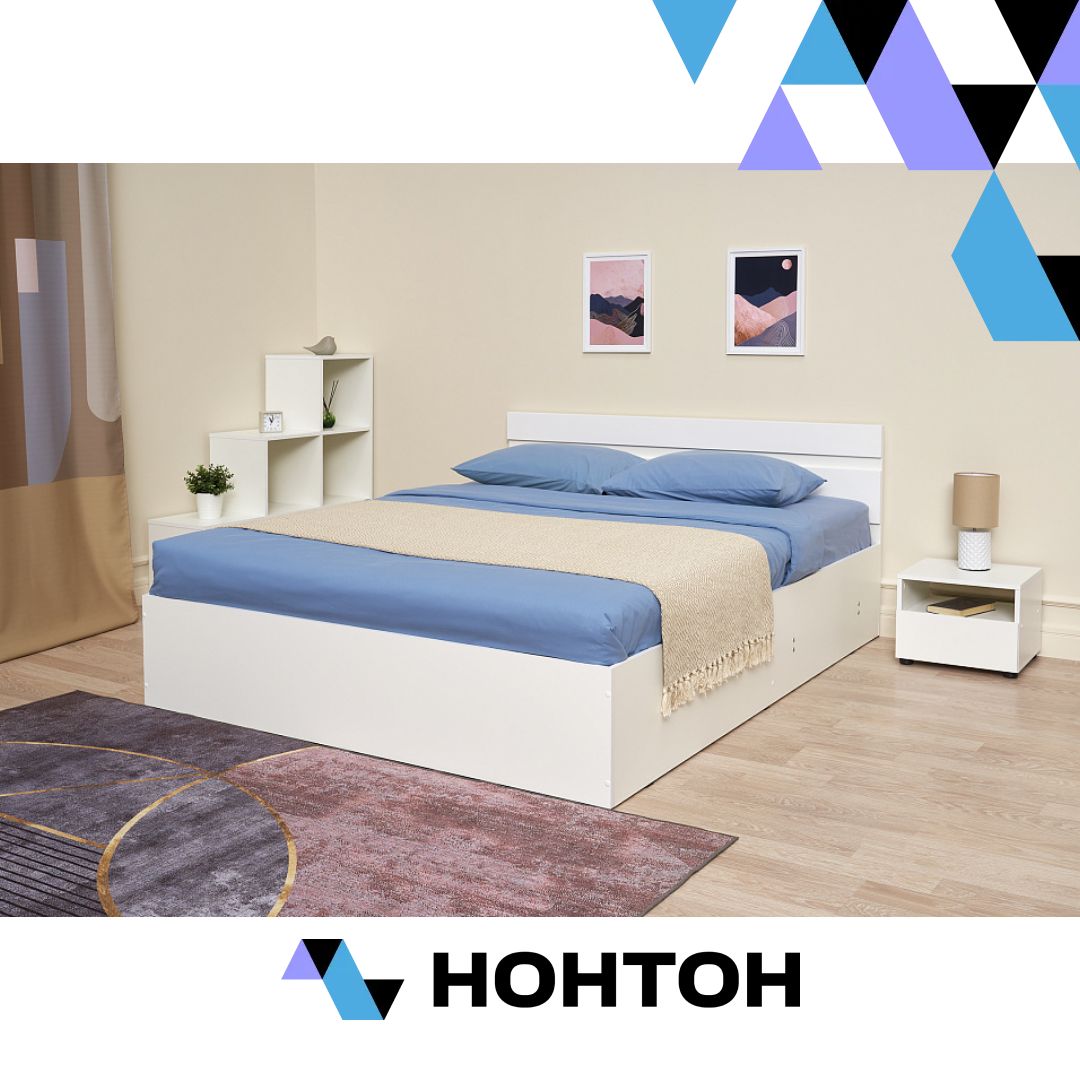 Кровать Нэнси NEW белый / белый глянец