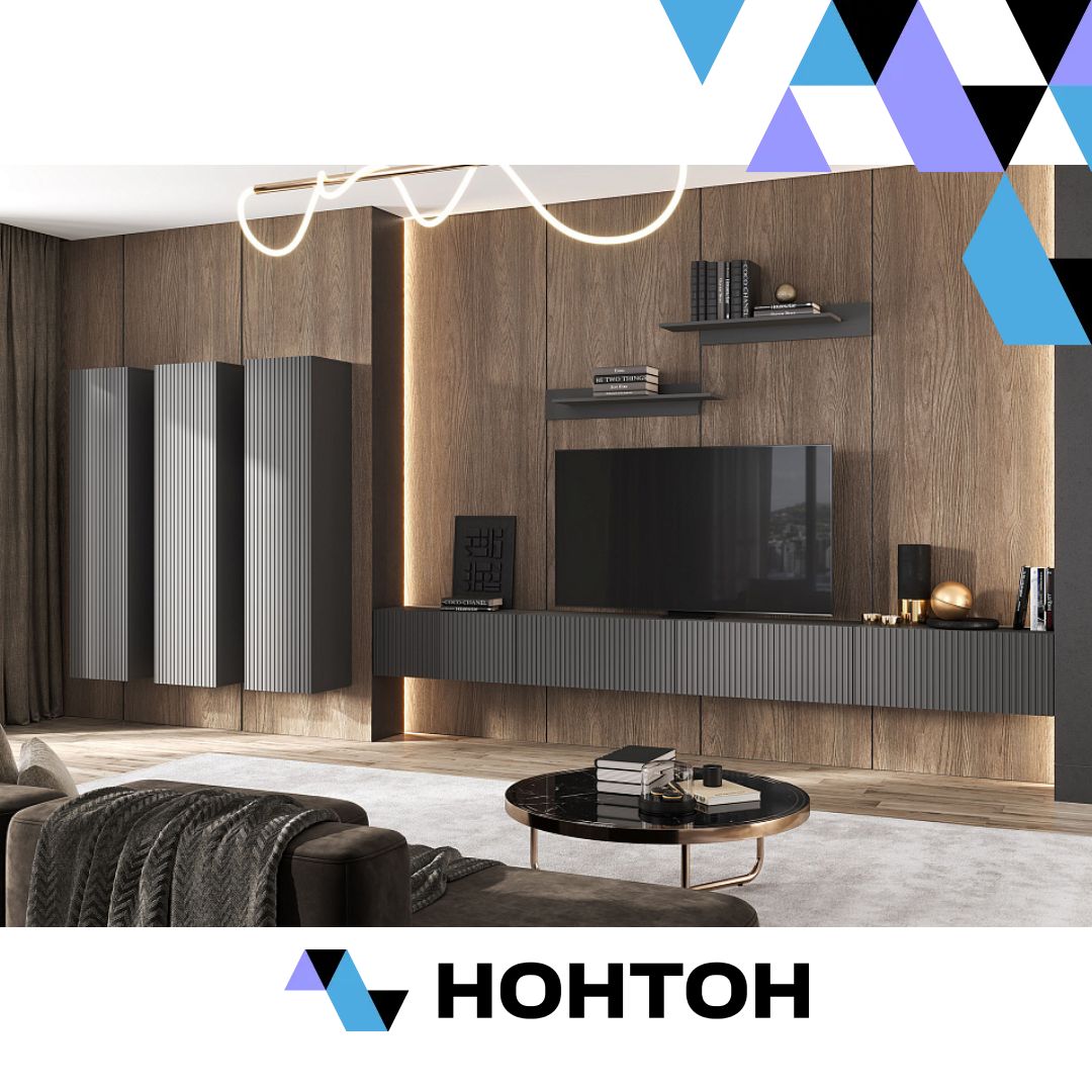 Гостиная Оливия №2 графит / графит софт new